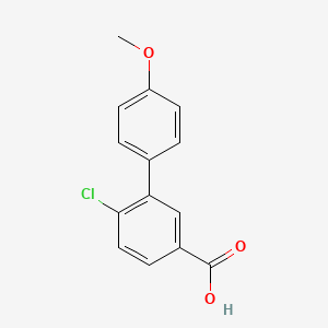 molecular formula C14H11ClO3 B6356799 4-Chloro-3-(4-methoxyphenyl)benzoic acid, 95% CAS No. 1181567-17-8
