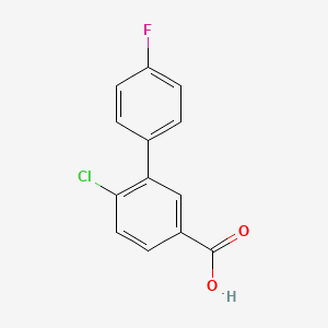 molecular formula C13H8ClFO2 B6356820 4-Chloro-3-(4-fluorophenyl)benzoic acid, 95% CAS No. 1181566-97-1