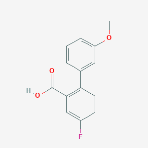 molecular formula C14H11FO3 B6356845 5-Fluoro-2-(3-methoxyphenyl)benzoic acid, 95% CAS No. 1181608-96-7