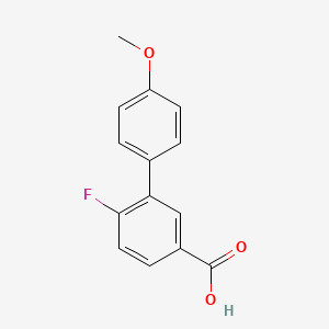 molecular formula C14H11FO3 B6356856 4-Fluoro-3-(4-methoxyphenyl)benzoic acid, 95% CAS No. 1181639-55-3