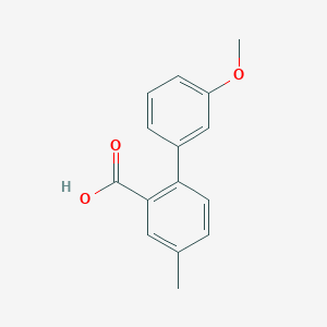 molecular formula C15H14O3 B6356858 2-(3-Methoxyphenyl)-5-methylbenzoic acid, 95% CAS No. 1181566-77-7