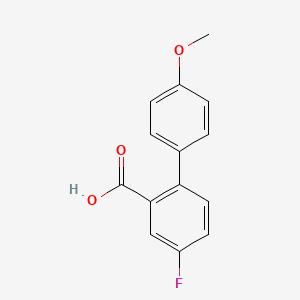 molecular formula C14H11FO3 B6356860 5-Fluoro-2-(4-methoxyphenyl)benzoic acid, 95% CAS No. 1181566-86-8