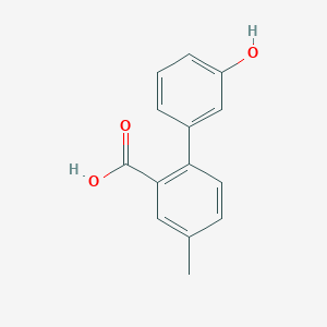 molecular formula C14H12O3 B6356912 2-(3-Hydroxyphenyl)-5-methylbenzoic acid, 95% CAS No. 1181639-45-1