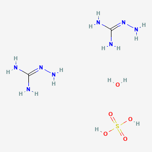 molecular formula C2H16N8O5S B6356937 Aminoguanidine sulfate hydrate, 98% CAS No. 5959-63-7