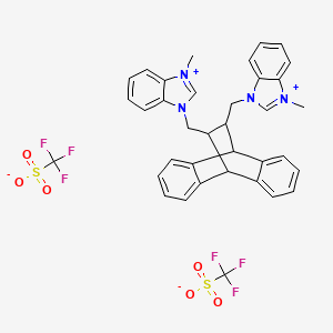 molecular formula C36H32F6N4O6S2 B6356943 11,12-Bis[N-methyl-1H-benzimidazolium-3-methylene]-9,10-dihydro-9,10-ethanoanthracene bis(trifluoromethanesulfonate) CAS No. 958004-03-0