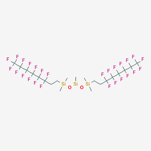 molecular formula C21H23F26O2Si3 B6356984 Bis((tridecafluoro-1,1,2,2-tetrahydrooctyl)dimethylsiloxy) methylsilane;  95% CAS No. 521069-00-1