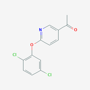 molecular formula C13H9Cl2NO2 B6356988 1-[6-(2,5-Dichloro-phenoxy)-pyridin-3-yl]-ethanone, 95% CAS No. 1546175-34-1