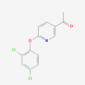 molecular formula C13H9Cl2NO2 B6356994 1-[6-(2,4-Dichloro-phenoxy)-pyridin-3-yl]-ethanone, 95% CAS No. 1545165-15-8