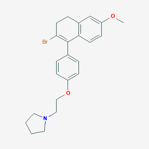 molecular formula C23H26BrNO2 B063570 1-{2-[4-(2-Bromo-6-methoxy-3,4-dihydro-1-naphthyl)phenoxy]ethyl}pyrrolidine CAS No. 180915-95-1