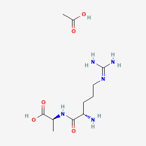 molecular formula C11H23N5O5 B6357043 acetic acid;(2S)-2-[[(2S)-2-amino-5-(diaminomethylideneamino)pentanoyl]amino]propanoic acid CAS No. 79220-27-2