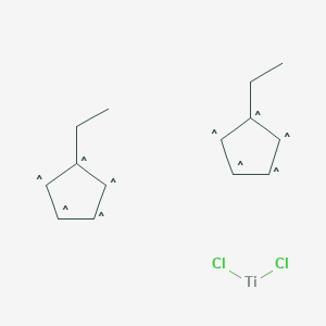 molecular formula C14H18Cl2Ti B6357051 二(乙基环戊二烯基)钛(IV)二氯化物;  98% CAS No. 35625-75-3