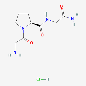 molecular formula C9H17ClN4O3 B6357083 H-Gly-Pro-Gly-NH2 HCl CAS No. 352284-14-1