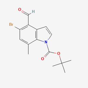 molecular formula C15H16BrNO3 B6357111 tert-Butyl 5-bromo-4-formyl-7-methyl-indole-1-carboxylate CAS No. 1628640-26-5