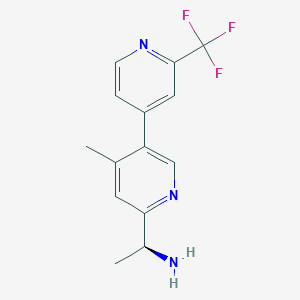 molecular formula C14H14F3N3 B6357118 (1S)-1-[4-Methyl-5-[2-(trifluoromethyl)-4-pyridyl]-2-pyridyl]ethanamine CAS No. 1628106-86-4