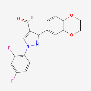 1-(2,4-Difluorophenyl)-3-(2,3-dihydrobenzo[b][1,4]dioxin-6-yl)-1H-pyrazole-4-carbaldehyde