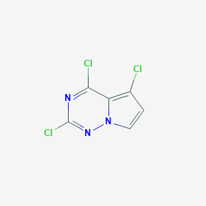 molecular formula C6H2Cl3N3 B6357240 2,4,5-Trichloropyrrolo[2,1-f][1,2,4]triazine CAS No. 1627905-79-6