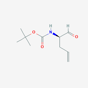 molecular formula C10H17NO3 B063573 (R)-2-(tert-Butoxycarbonylamino)-4-pentenal CAS No. 179078-19-4