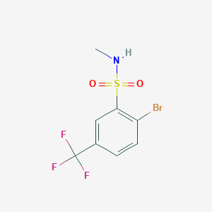 molecular formula C8H7BrF3NO2S B6357339 2-Bromo-N-methyl-5-trifluoromethyl-benzenesulfonamide, 95% CAS No. 1621415-14-2