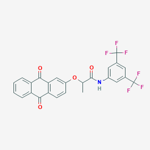 molecular formula C25H15F6NO4 B6357345 2-(9,10-Dioxo(2-anthryloxy))-N-(3,5-bis(trifluoromethyl)phenyl)propanamide CAS No. 1022252-57-8