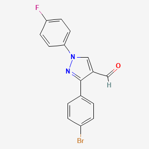 molecular formula C16H10BrFN2O B6357401 3-(4-Bromophenyl)-1-(4-fluorophenyl)-1H-pyrazole-4-carbaldehyde CAS No. 618098-58-1