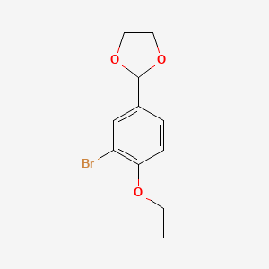 molecular formula C11H13BrO3 B6357412 2-(3-Bromo-4-ethoxyphenyl)-1,3-dioxolane CAS No. 1267403-79-1