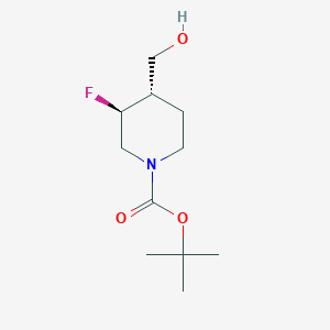 molecular formula C11H20FNO3 B6357496 t-Butyl (3S,4S)-3-fluoro-4-(hydroxymethyl)piperidine-1-carboxylate CAS No. 1610418-18-2
