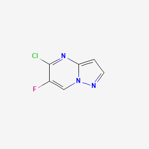 molecular formula C6H3ClFN3 B6357508 5-氯-6-氟吡唑并[1,5-a]嘧啶 CAS No. 1610021-36-7