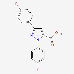 molecular formula C16H10F2N2O2 B6357581 1,3-Bis(4-fluorophenyl)-1H-pyrazole-5-carboxylic acid CAS No. 1020240-49-6