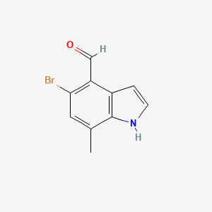 molecular formula C10H8BrNO B6357589 5-Bromo-7-methyl-1H-indole-4-carbaldehyde CAS No. 1628640-25-4