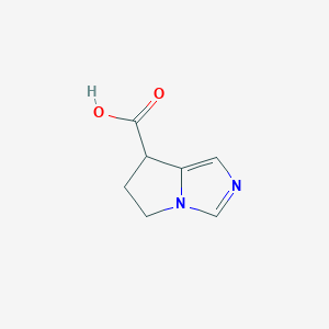 molecular formula C7H8N2O2 B6357710 6,7-Dihydro-5H-pyrrolo[1,2-c]imidazole-7-carboxylic acid CAS No. 1369379-64-5