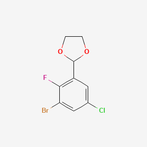 molecular formula C9H7BrClFO2 B6357715 2-(3-Bromo-5-chloro-2-fluorophenyl)-1,3-dioxolane CAS No. 2586126-60-3