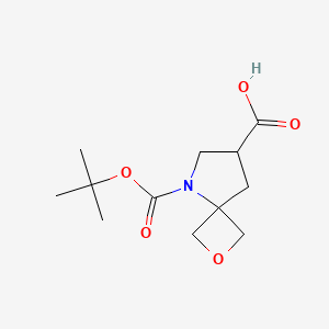 molecular formula C12H19NO5 B6357748 5-[(t-Butoxy)carbonyl]-2-oxa-5-azaspiro[3.4]octane-7-carboxylic acid CAS No. 1538626-88-8