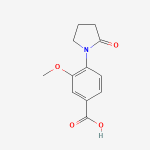 molecular formula C12H13NO4 B6357808 3-Methoxy-4-(2-oxopyrrolidin-1-yl)benzoic acid CAS No. 1368830-73-2