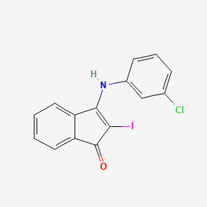 3-((3-Chlorophenyl)amino)-2-iodoinden-1-one