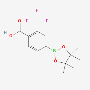 molecular formula C14H16BF3O4 B6357850 4-Carboxy-3-(trifluoromethyl)phenylboronic acid pinacol ester CAS No. 2121513-72-0