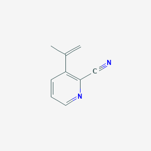 molecular formula C9H8N2 B6357923 3-(Prop-1-en-2-yl)picolinonitrile, 97% (stabilized with TBC) CAS No. 1450634-01-1