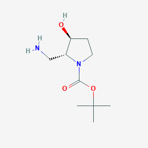 molecular formula C10H20N2O3 B6357929 tert-Butyl (2R,3S)-2-(aminomethyl)-3-hydroxypyrrolidine-1-carboxylate CAS No. 1450635-01-4