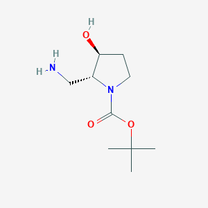 molecular formula C10H20N2O3 B6357929 叔丁基(2R,3S)-2-(氨基甲基)-3-羟基吡咯烷-1-羧酸酯 CAS No. 1450635-01-4