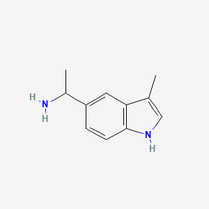 molecular formula C11H14N2 B6357955 1-(3-Methyl-1H-indol-5-yl)ethan-1-amine CAS No. 1513768-39-2