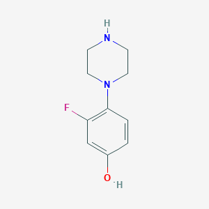 molecular formula C10H13FN2O B6357968 3-Fluoro-4-(1-piperazinyl)phenol CAS No. 1543004-30-3