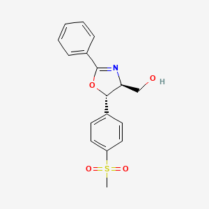 molecular formula C17H17NO4S B6357977 (4S,5S)-4,5-Dihydro-5-[4-(methylsulfonyl)phenyl]-2-phenyl-4-oxazolemethanol CAS No. 196213-70-4