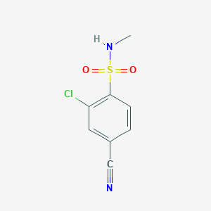 molecular formula C8H7ClN2O2S B6358108 2-Chloro-4-cyano-N-methyl-benzenesulfonamide, 95% CAS No. 1263277-64-0