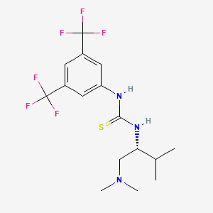molecular formula C16H21F6N3S B6358117 (R)-1-[3,5-Bis(trifluoromethyl)phenyl]-3-[1-(dimethylamino)-3-methylbutan-2-yl]thiourea, 98%, (99% ee) CAS No. 1048692-61-0