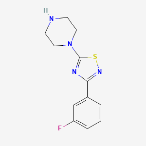 molecular formula C12H13FN4S B6358173 1-[3-(3-Fluorophenyl)-1,2,4-thiadiazol-5-yl]piperazine CAS No. 1417825-51-4