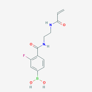 molecular formula C12H14BFN2O4 B6358239 (4-((2-Acrylamidoethyl)carbamoyl)-3-fluorophenyl)boronic acid CAS No. 1313712-90-1