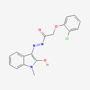 molecular formula C17H14ClN3O3 B6358249 3-(2-(2-Chlorophenoxy)acetylhydrazidyl)-1-methyl-2-oxoindoline CAS No. 331656-75-8