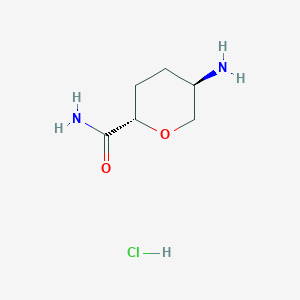 molecular formula C6H13ClN2O2 B6358277 (2S,5R)-5-Aminooxane-2-carboxamide hydrochloride CAS No. 1398571-73-7