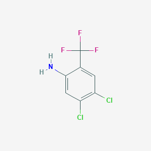 molecular formula C7H4Cl2F3N B6358286 3,4-Dichloro-6-(trifluoromethyl)aniline, 95% CAS No. 1237524-34-3