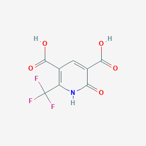 molecular formula C8H4F3NO5 B6358361 2-(Trifluoromethyl)-1,2-dihydro-2-oxo-3,5-pyridinedicarboxylic acid CAS No. 2301855-99-0