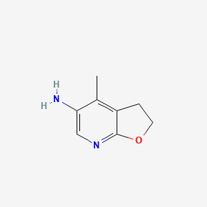 molecular formula C8H10N2O B6358419 4-Methyl-2,3-dihydrofuro[2,3-b]pyridin-5-amine CAS No. 1542872-87-6